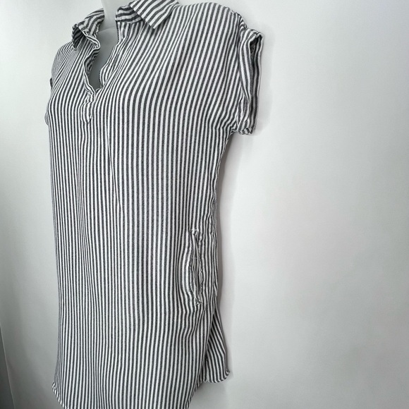 Thread+Supply Black & White Vertical Stripe Soft Tunic Top/Dress Women Sz Small - Picture 3 of 10